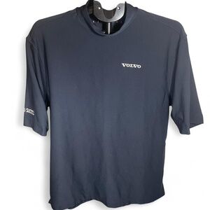 Nike Golf Men’s Volvo Mock Turtleneck Short Sleeve Shirt Large Navy Blue
